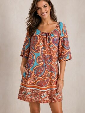 ✨🌺 The Pink Tulip Paisley Dress – Bold, Boho & Eye-Catching! 🌺✨